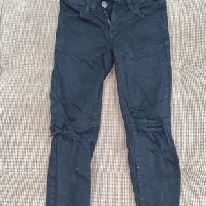 american eagle black jeans with rips size 00 short